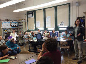 I talk about the writing process for Rogue at my first presentation at New Voices School of Academic and Creative Arts. Photo by Meredith Burns.