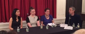 Contracts panelists, from left, Jacqueline Ko, Juliet Grames, Shelley Frisch, and moderator Alex Zucker.