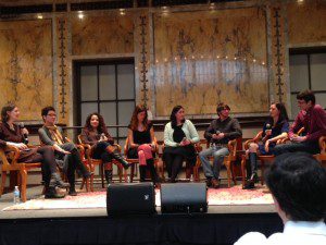 The love and identity panel that featured WNDB'er Cindy L. Rodriguez (3rd from left). I did get the back of David Levithan's head into this one.