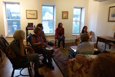 As the current co-chair of the PEN Children's Committee, Fatima Shaik (center) runs the summer meeting.